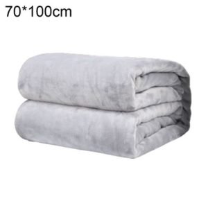 Polyester Soft Warm Solid Color Blanket Sleep Cover Rug For Home Bedroom Bedding-Silver Grey