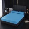 100% Waterproof Solid Bed Fitted Sheet Nordic Adjustable Mattress Covers Four Corners With Elastic Band Bed Sheet Water Blue