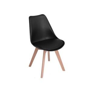 Classy Padded Plastic Dining Chair - Black