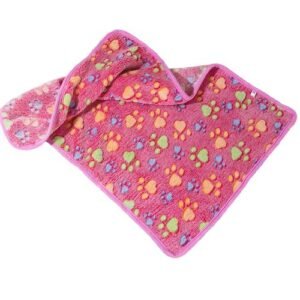 Pet Dog Blanket Cozy Paws Pet Blanket Soft Fluffy Fleece for Dogs Pink