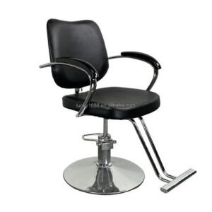 Salon Leather Comfort Barbing Chair - BLACK
