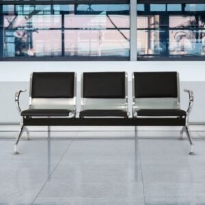 Peach Tree Reception Waiting Room Chair Black Leather