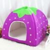 Strawberry Shaped Foldable Short Plush Pet Nest