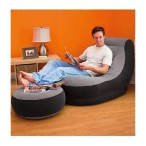 Authentic Inflatable Sofa Chair With Pump- Dark Gray