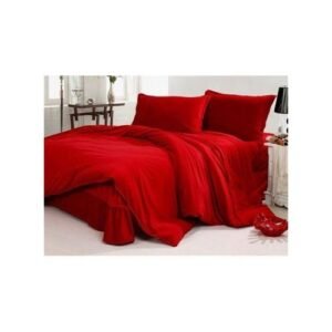 Plain Red Bedsheets With Pillowcase (American Cotton)