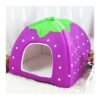 Strawberry Shaped Foldable Short Plush Pet House