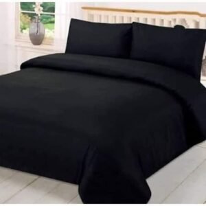 BLACK DUVET + Bedsheet With 4Pillowcases