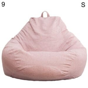 Solid Color Cloth Lazy Lounger Bean Bag Sack Chair Sofa Dust Cover Decoration-Pink