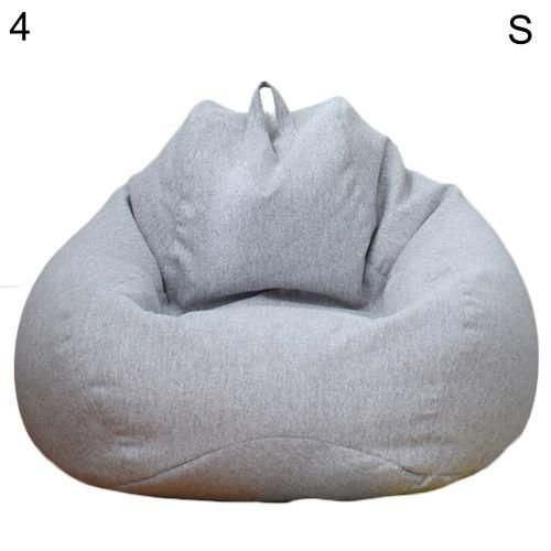 Solid Color Cloth Lazy Lounger Bean Bag Sack Chair Sofa Dust Cover DecorationLight Grey