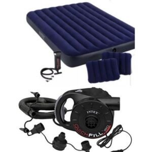 Intex 3 Persons Air Mattress With 2pillows Electric Pump And Manual Pump
