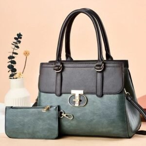 Women's Color-blocking High-grade Vintage Handbag - Green