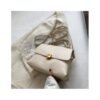 (Style 2 Beige)Vintage Pure Color Tote Bag 2021 Winter New Quality PU Leather Women's Designer Handbag High Capacity Shoulder Messenger Bag DON