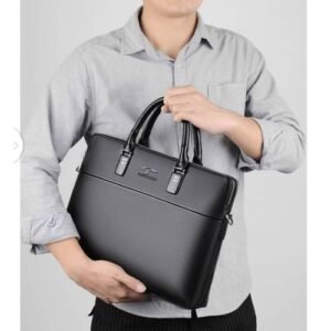 Black 13 Inches Leather Laptop Bag