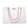 (white)Large Capacity Women Pu Leather Shoulder Bag High Quality Female Chain Crossbody Bag New Fashion Designer Ladies Messenger Bags MAA