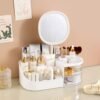 Large Desktop Skin Care Product Drawer Rack With Mirror