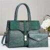 2set Women Trendy Fashion Shoulder Tote Handbag - Green