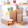 50pcs Kraft Paper Bags Packing Square Bottom Bag C