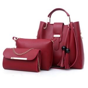 3pcs/set Lady's Shoulder Bag-Wine