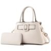 2Pcs Women Elegant Crossbody Purse And Handbag - Beige