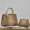 2n1 Crocodile Pattern Patent Leather Handbag - Nude