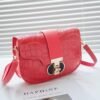Women Crossbody Bag Leather Shoulder Bag For Ladies Chain Handbags Red