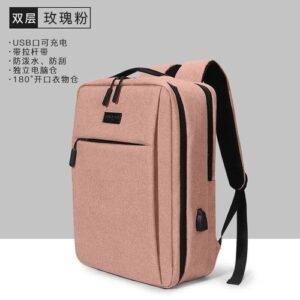 Rose Pink Men Women Quality Laptop Backpack USB Socket Design Boy Girl Tough Oxford School Books Bag Anti Theft Business vel Backpacks