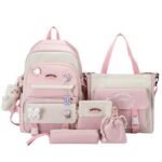 4 5Pcs Sets Japanese School girls Backpack School Bags Teenage Girls Multi Pockets Kawaii Backpack Women Harajuku Cute Mochila