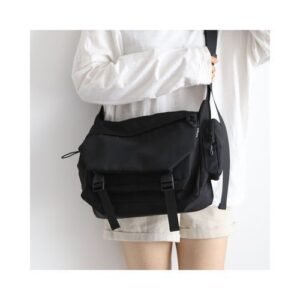 (black)Solid Color Versatile Bag Women Crossbody Messanger Bag For School 2023 Female Shoulder A4