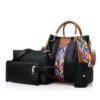 4 Piece Multifunctional Shoulder Bag - Black