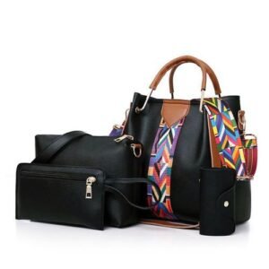 4 Piece Multifunctional Shoulder Bag - Black