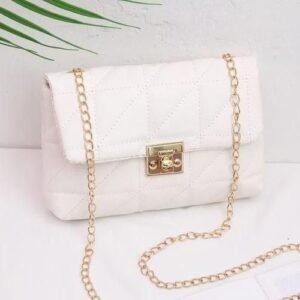 Ladies Hand Bag PU Leather Shoulder Bag Chain Crossbody Bag Tote Women White