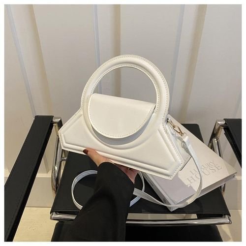 Unique leather bag design for ladies 2024- White