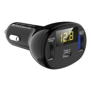 C02 Car Power Adapter In-car Phone Charger Type-C Fast Charger QC3.0 Dual USB Ports DC5V 2.4A 12V 24V Power Supply