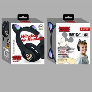 Mickey Mouse Frozen Elsa Pink Cute Cat Ear Kids Headphones Led Hi-Fi Stereo Bass Music Headphones