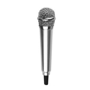 3.5mm Wired Mini Microphone Karaoke Stereo Condenser-Silver