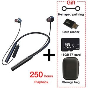 EARDECO 180 Hour Endurance Bluetooth Headphone Bass Wireless Headphones With Mic Stereo Neckband Earphones Sport Headset TF Card WSY