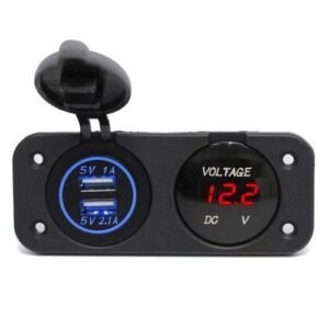 Car Van Charger Dual USB Port LED Digital Display Voltmeter 2.1A For Ipad 5 6 6s Red (red)