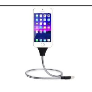 Phone Charger Car Dock Flexible Stand Up Cable ChargeCoiled Holder In One For IPhone X 8 7 6s Plus 5S 5 For Samsung Htc Andriod