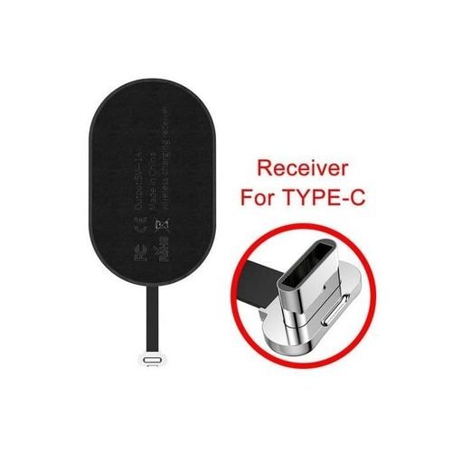 Type C Qi Wireless Charger Receiver For Huawei Samsung Andriod Phone Charging Adapter Wireless Charging - Black