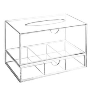 Acrylic Transparent Drawers Makeup Organizer Tissues Holder Dust Proof Cosmetic Storage Box Drawer Desk Organizer