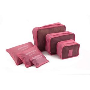 6 P S/Set Square Travel Luggage Storage Bags Lothes Organizer Pou H Ase-Watermelon Red
