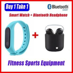 Sale M2 OLED Sport Waterproof Smart Bracelet Wrist Band Smart Watch With Heart Rate Monitor Fitness Tracker Pedometer Function For IOS Andriod Phones (Light Blue) WANKAI