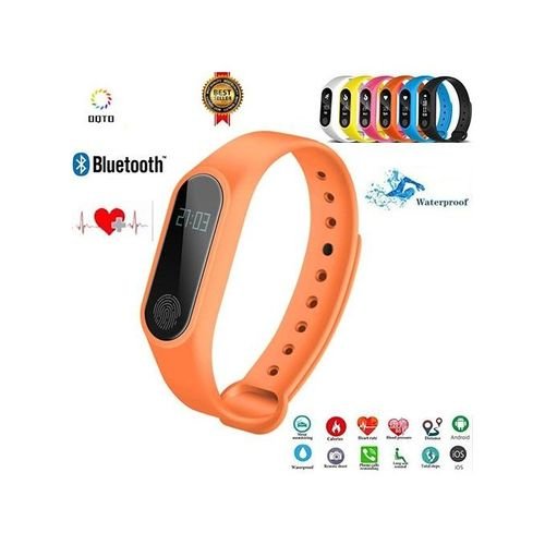 M2 Sport Waterproof Smart Bracelet M2 Wrist Band Smart Watch OLED Fitness Tracker Pedometer For IOS Andriod Phones (Orange) WANKAI