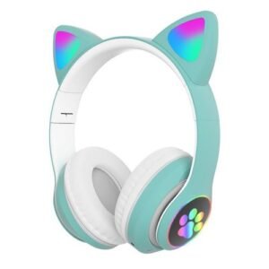 New STN-28 Cat Ear Headset Bluetooth Headset Flashing Luminous 5.0 Wireless Sports Casual Card Folding
