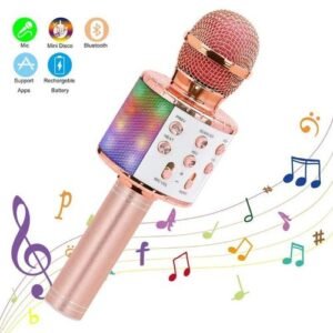 5in1 Wireless Bluetooth karaoke  Microphone for Kids Singing Colorful light Eliminate Music  KTV sound Speaker