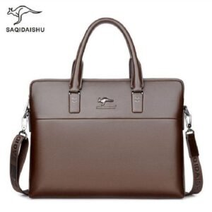 Men Briefcases Big Business Bag A4 Notebook Split Leather