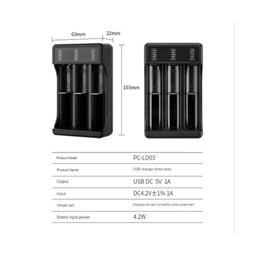 18650 Fast Charger with Type-C Cable Lithium Battery Cha