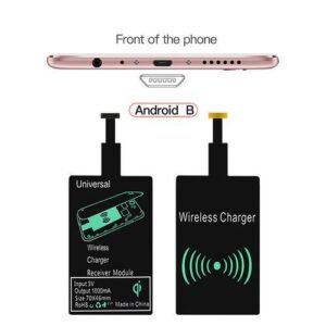 (For Andriod Type B)Universal Qi Wireless Charger Receiver For IPhone 7 6S Plus 5S Mobile Phone Micro USB Type C Wireless Charging Converter Adapter GRE
