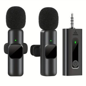 Lavalier Microphone K9 Broadcast Direct for iPhone Android Phones Lapel Mic Wireless for 3.5mm 1in1 or 2in1