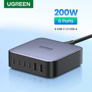 Ugreen Nexode 200W USB C Charger 6in1 GaN Power Adapter Multi Port Wall UK Plug